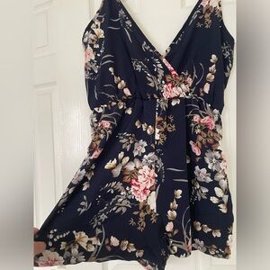 Shein vcay navy floral romper